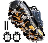 Ramponi per scarponi da trekking con 19 punte, cinghia regolabile per | Tacchetti antiscivolo in acciaio inox Microspikes Ice Grippers Winter Trazione per passeggiate, escursioni