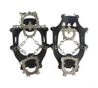 Ramponi robusti con 13 denti in acciaio e catena a ferro di cavallo configurazione per sci, pesca su ghiaccio, alpinismo e trazione invernale su tutti i terreni (nero-M)