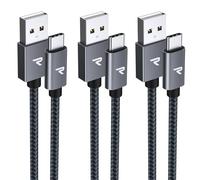 RAMPOW Cavo USB C 3A, Cavo USB Type-C QC3.0, 3 Pezzi [1M + 1M + 2M] | Cavo USB C Compatibile per iPhone 18 17 16 15 Pro iPad Pro Air, Samsung S26 S25 S24, Xiaomi Huawei OnePlus - Grigio