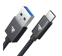 RAMPOW Cavo USB Type-C 2M, Cavo USB C 3A, Cavo iphone 15, USB A a USB C Ricarica Rapida QC 3.0 Nylon per iPhone 15/15 Pro/iPad Pro/Air, Samsung S22/S21, Xiaomi, Huawei, OnePlus - Grigio