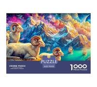 Rams Overlook Ships by Colorful Mountain Waters Puzzle Da 1000 Pezzi Dream Sheep Perfetto Per Uomini, Donne, Anziani E over 65 70x50cm/1000pcs