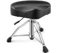 Ramzi Drum Throne, Airlift Heavy Duty Drum Thrones Seat, sgabello regolabile stile tamburo moto tamburo trono batterista sgabello con doppio rinforzo piedi antiscivolo sella tamburo sedile