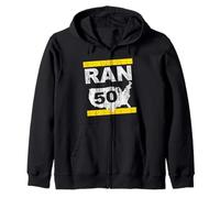 Ran 50 States Twenty 6 Punto 2 Marathon Runner Ispirato Felpa con Cappuccio
