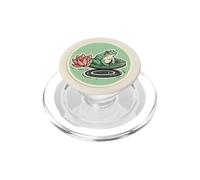 Rana alla menta su un Lilypad con fiore per gli amanti della rana PopSockets PopGrip per MagSafe