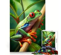 Rana arboricola dagli occhi rossi su un ramo - Puzzle da 1000 pezzi per adolescenti - Gioco di puzzle stimolante per il relax - Taglio netto - Regalo per le festività (50x75cm)