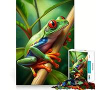 Rana arboricola dagli occhi rossi su un ramo - Puzzle da 1000 pezzi per adolescenti - Gioco di puzzle stimolante per il relax - Taglio netto - Regalo per le festività (50x75cm)