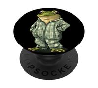 Rana assonnata in pigiama per il sonno definitivo PopSockets PopGrip Adesivo