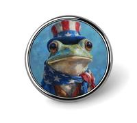 Rana che indossa bandiera sciarpa cappello a cilindro spilla rotonda per uomo donna moda distintivo collare pin vestito giacca zaino accessori