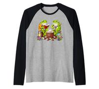 Rana che legge libro rana Foresta che suona banjo Rane Maglia con Maniche Raglan