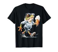 Rana che tiene gelato vagabondo animale illustrazione arte rana Maglietta