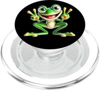 Rana d'albero x carino rana verde x segno della pace PopSockets PopGrip per MagSafe