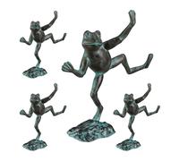 Rana decorativa da giardino Ranocchia ornamentale 1,9 kg Verde Statuetta di rana