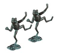 Relaxdays 2X Rane Decorative da Giardino, Resistente alle Intemperie, Esterno e Interno, Ghisa, Misura Large, Verde