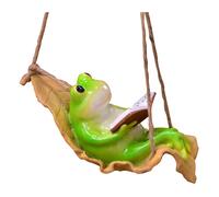 Rana decorative swing e libro creativo scena ornamento adorabile resina