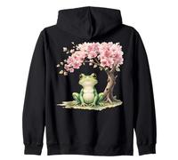 Rana Fiori Di Ciliegio Albero Rosa Floreale Primavera Rana Estetica Felpa con Cappuccio