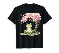 Rana Fiori Di Ciliegio Albero Rosa Floreale Primavera Rana Estetica Maglietta