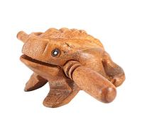Rana fortunata in legno Thailandia tradizionale Guiro Frog Toy, strumento musicale a percussione gracchiante per l'arredamento dell'home office(15,6 cm)