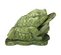 Rana giada con moneta in bocca 4 x 3 x 3 moneta a tre gambe rana naturale giada feng shui figurine da collezione per attrarre auto da ufficio e decorazioni per la casa figurine da collezione