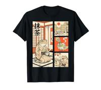 Rana Giapponese Matcha Tea Cerimonia Comic Ukiyo-e Kimono Art Maglietta