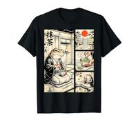 Rana Giapponese Matcha Tea Comic Ukiyo-e Tea Cerimonia Arte Maglietta