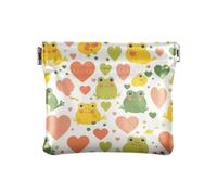 Rana linea semplice arte a forma di cuore San Valentino cartone animato PU borsa cambiamento borsa carino gioielli organizzatore per donne signore, rana, semplice, linea, arte, cuore, forma, valentina