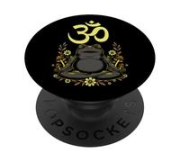 Rana meditativa Aum Zen Mindfulness Spiritual Cottagecore PopSockets PopGrip Adesivo
