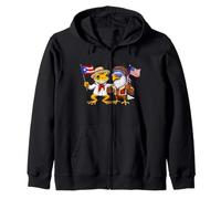 Rana portoricana Aquila americana Bandiera USA Fiero Felpa con Cappuccio