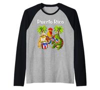 Rana portoricana bandiera portoricana orgoglioso patrimonio Maglia con Maniche Raglan