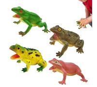 Rana Realistica - Gioco Fidget Portatile Da 4 Pezzi | Morbido Giocattolo Da Bagno A Forma Di Rana Con Suono, Per Bambini 3 Anni In Su, Compleanno, Decorazione Di Torte, Feste Per Bambini, Bagnetto