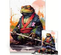 Rana Samurai Rospo Samurai Puzzle da 1000 pezzi per adolescenti Puzzle Gioco intelligente Gioco di gruppo Immagine da assemblare Decorazione murale (38x52cm)