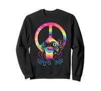 Rana segno di pace Tie Dye Hippie Retro 60s 70s amante della Felpa