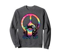Rana segno di pace Tie Dye Hippie Retro 60s 70s amante della Felpa