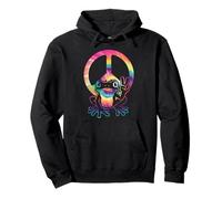 Rana segno di pace Tie Dye Hippie Retro 60s 70s amante della Felpa con Cappuccio