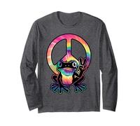 Rana segno di pace Tie Dye Hippie Retro 60s 70s amante della Maglia a Manica