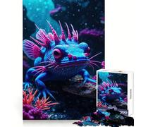 Rana sottomarina al neon - Puzzle da 1000 pezzi con illustrazione surreale di un anfibio, ideale per ragazzi, per allenare la mente, per divertirsi in famiglia, un regalo creativo (38x52cm)