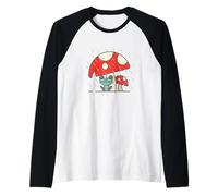 Rana Stravagante Che Si nasconde dalla Pioggia sotto Il Fungo Maglia con Maniche Raglan