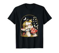 Rana Stravagante Seduta sul Fungo Grafica con Libellula Maglietta