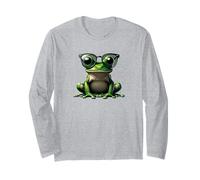 Rana verde con occhiali da sole divertente rettile erpetologia amore Maglia a Manica