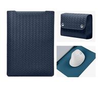 RanBluu 15 15,6 16 Pollici Custodia per Computer Portatile per MacBook Air 15/Pro 16 M4/M3/M2/M1 Pro/Max, PU Pelle intrecciata Portatile Sleeve per Surface Dell Lenovo HP PC Laptop 15''-16'', Blu