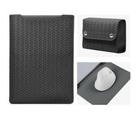 RanBluu 15 15,6 16 Pollici Custodia per Computer Portatile per MacBook Air 15/Pro 16 M4/M3/M2/M1 Pro/Max, PU Pelle intrecciata Portatile Sleeve per Surface Dell Lenovo HP PC Laptop 15''-16'', Grigio