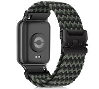 RanBluu Cinturino in Nylon da Xiaomi Redmi Watch 5/Redmi Watch 4/Xiaomi Smart Band 9 Pro/Smart Band 8 Pro, Cinturino di Ricambio Elastico, Sportivo Bracciale per Uomo e Donna, Nero & Verde