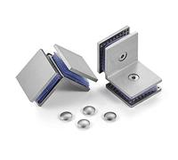 Ranbo Morsetto per vetro quadrato senza telaio/porta della doccia fisso pannello/morsetto angolare vetro-vetro, acciaio inossidabile 304, per vetro spesso 5/16" - 1/2" (8-12 mm), 2 pezzi, nichel