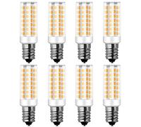 RANBOO E14 LED 9W equivalenti a 75W, Bianco Caldo 3000K 750LM, Non-Dimmerabile, AC 220-240V, 360 Gradi Angolo del Fascio, Mini Ceramica Lampadina, No sfarfallio, 8 Pezzi