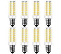 RANBOO E14 LED 9W equivalenti a 75W, Bianco Freddo 6000K 750LM, Non-Dimmerabile, AC 220-240V, 360 Gradi Angolo del Fascio, Mini Ceramica Lampadina, No sfarfallio, 8 Pezzi