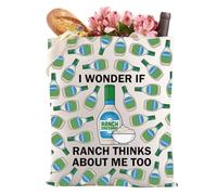 Ranch Dressing Tote Bag Regali Per Gli Amanti Del Ranch Dressing Sauce Ranch Condimento A Tema Regalo Riutilizzabile Della Spesa Borsa Della Spesa, Ranch Thinks3, large