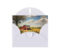 Ranch View, biglietti di auguri perlati - Biglietti orizzontali per tutte le occasioni con buste, elegante biglietto scintillante per compleanno, Natale, interno bianco