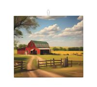 Ranch View - Tappetino assorbente da cucina, 45,7 x 40,6 cm, assorbe l'acqua e antiscivolo, adatto per stoviglie e piatti da cucina.