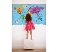 Rand McNally Mappa del mondo illustrata per bambini - carta arrotolata