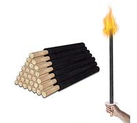 Randaco 100 fiaccole di cera con manico lungo, tempo di combustione 100 min, torcia a cera naturale, torcia da giardino per esterni, giardino, escursione notturna, Natale St. Martin