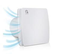 Randaco 2 ventole da bagno da 100 mm con sensore di umidità, ventola di scarico regolabile, con ventilatore da parete Timing Silent per bagno, WC, cucina, bianco